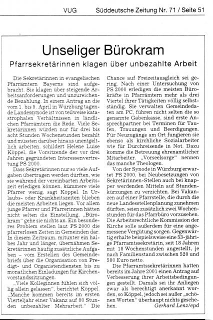 Süddeutsche Zeitung 26.3.2003